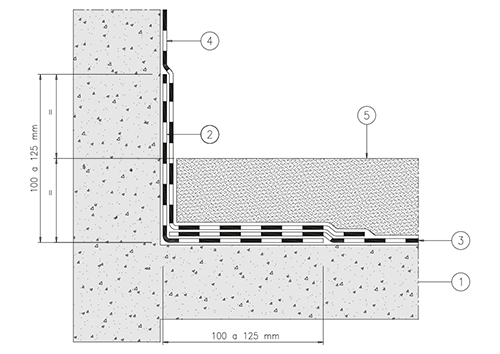 3.4 - COPERTURA PIANA CARRABILE -
SUPPORTO IN CALCESTRUZZO senza isolamento termico, conglomerato bituminoso,