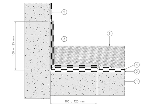 3.5 - COPERTURA PIANA CARRABILE
- SUPPORTO IN CALCESTRUZZO senza isolamento termico, conglomerato bituminoso,