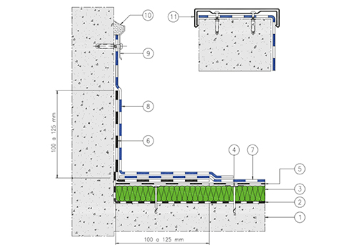 8.1 - INSULATED NON-WALKABLE COVERING
CONCRETE AND MASONRY SUPPORT: thermal insulation - visible surface,